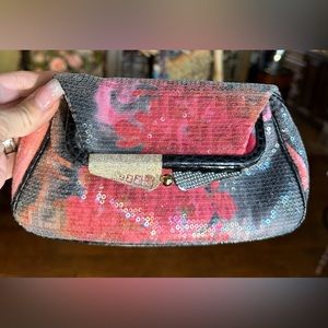 Fendi Karung Trimmed Sequin Clutch